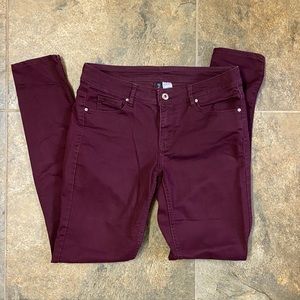 Burgundy H&M skinny pants